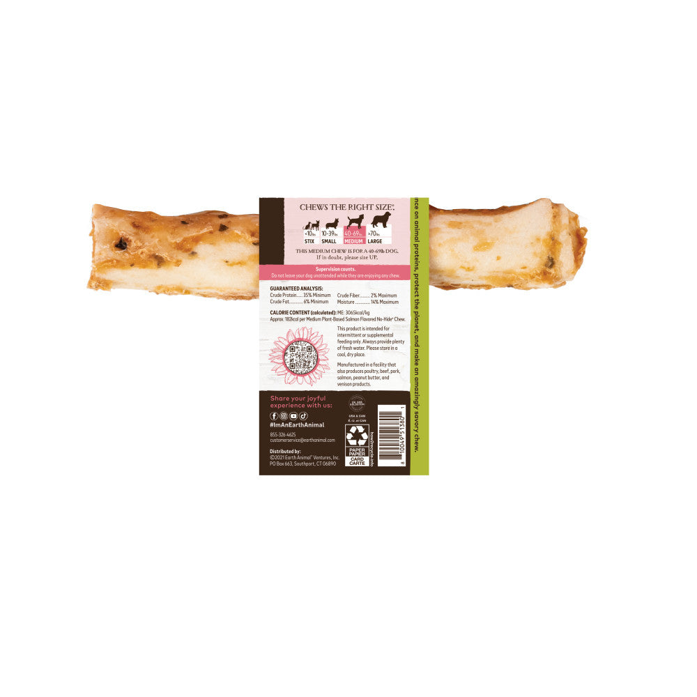 Earth Animal Medium No-Hide Salmon Chew for Dogs