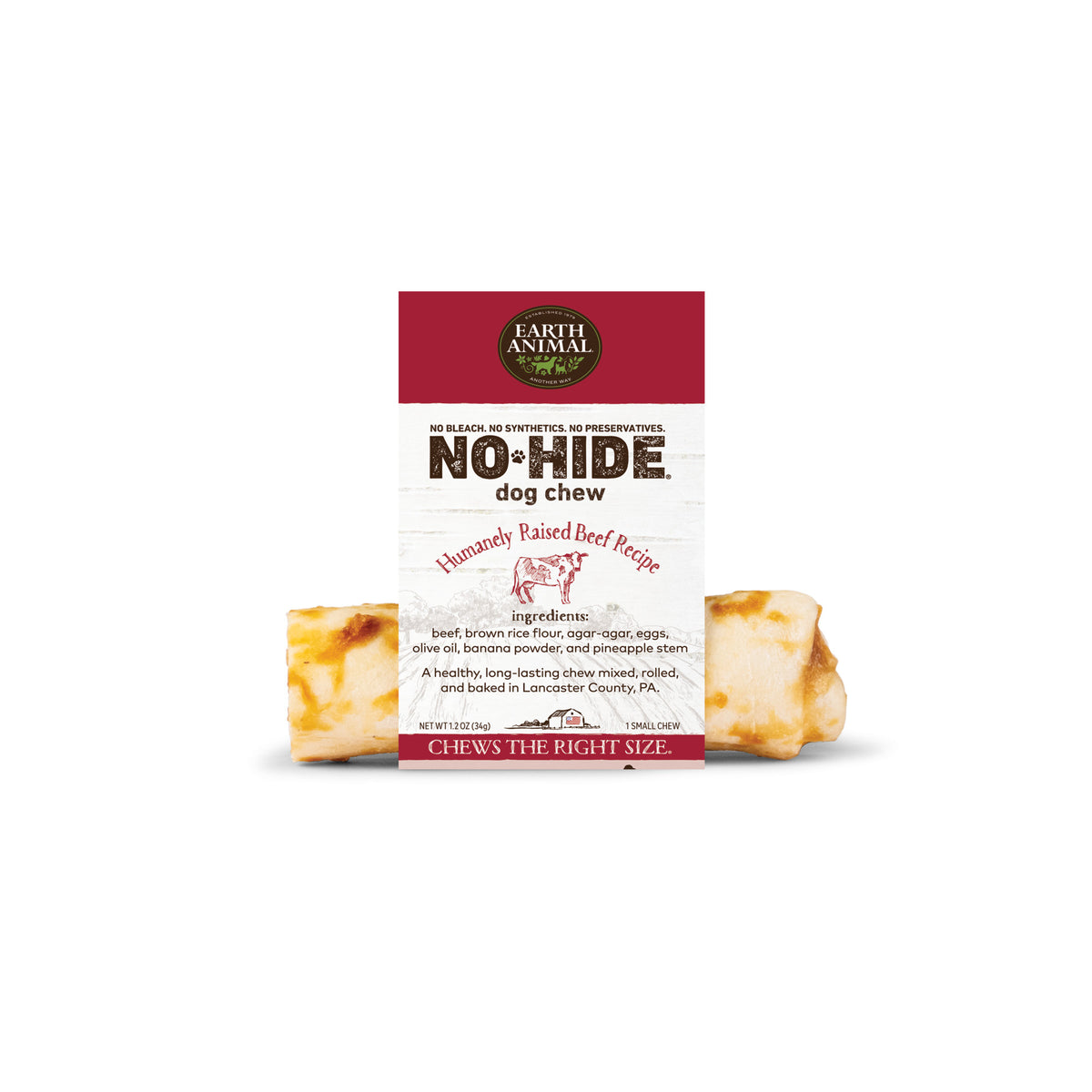 Earth Animal Small No-Hide Beef Chew for Dogs