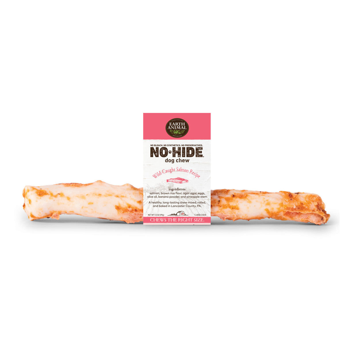 Earth Animal Large No-Hide Salmon Chew For Dogs