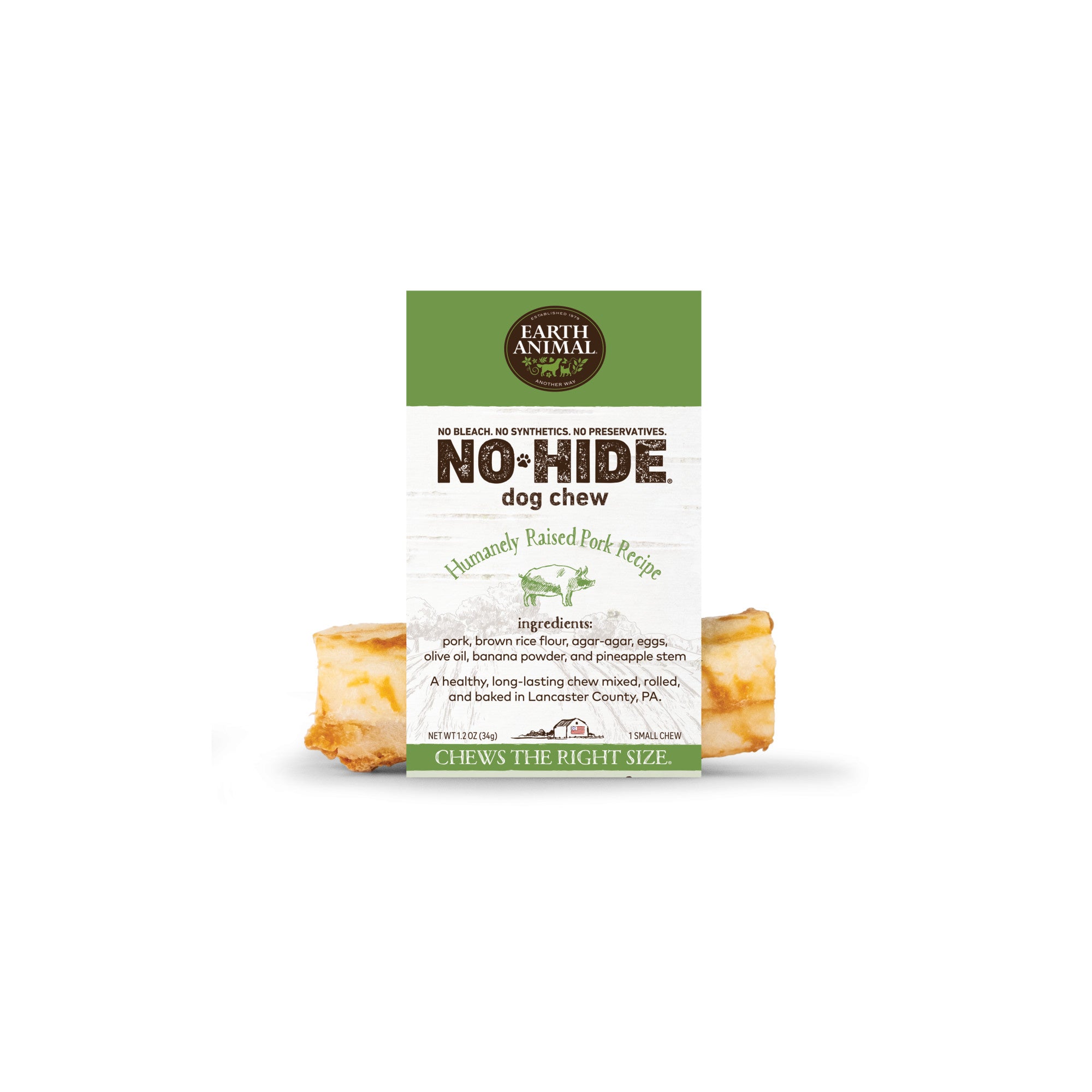 Earth Animal Small No-Hide Pork Chew For Dogs – Chow Hound Pet Supplies