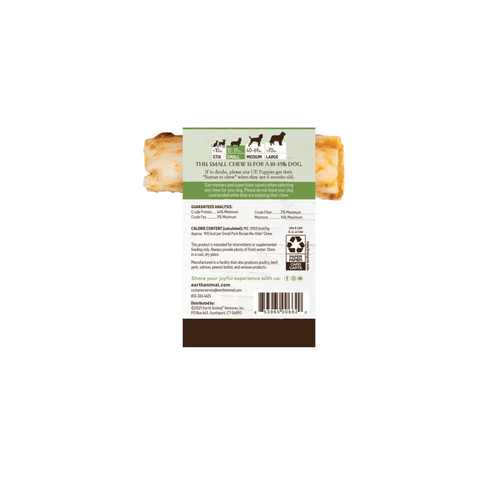 Earth Animal Small No-Hide Pork Chew For Dogs