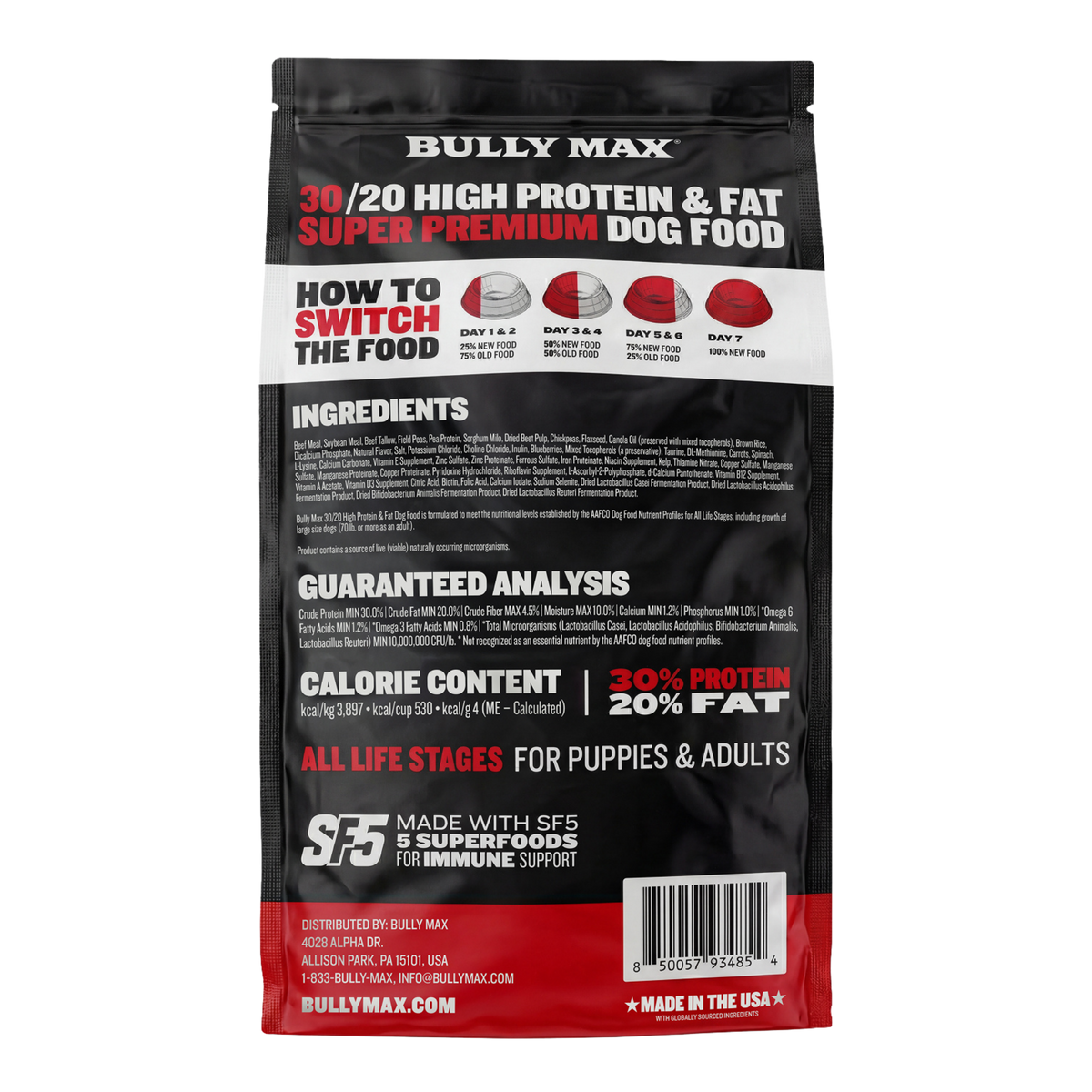 Bully Max 30/20 High Protein & Fat Beef Flavored Dry Dog Food