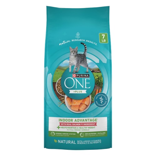 Purina ONE +Plus Indoor Advantage Real Salmon Adult Dry Cat Food 7 lb