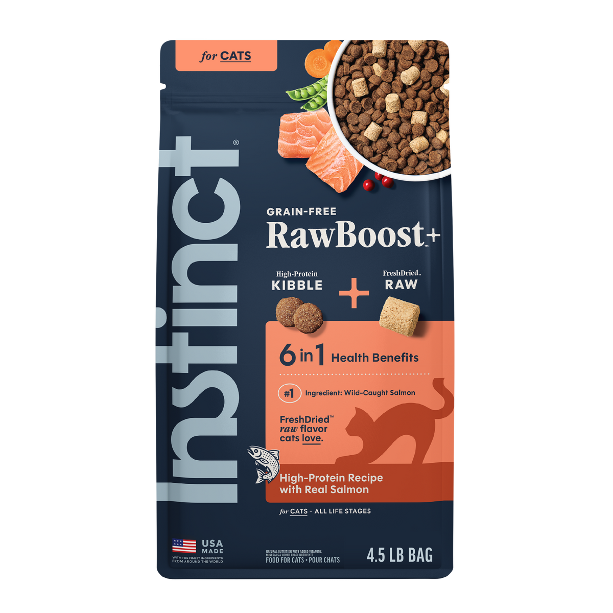 Instinct Raw Boost Grain-Free Recipe with Real Salmon All Life Stages Dry Cat Food 5 lb