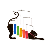 Songbird Essentials Rainbow Kittie Metal and Glass Mobile