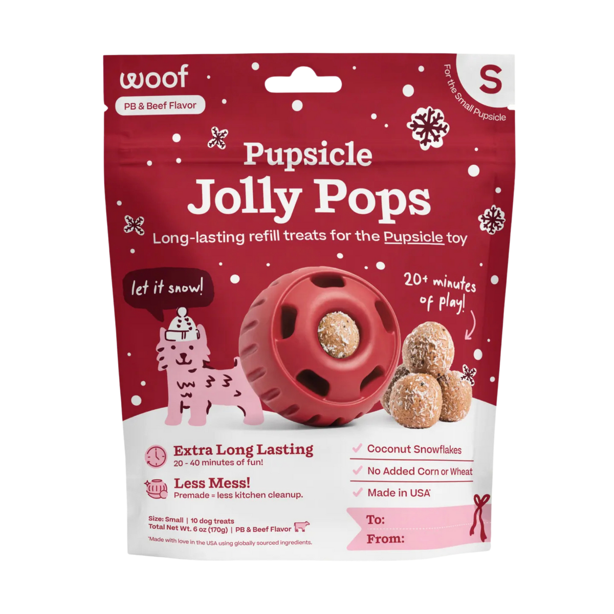 Woof Holiday Jolly Pop Dog Treat