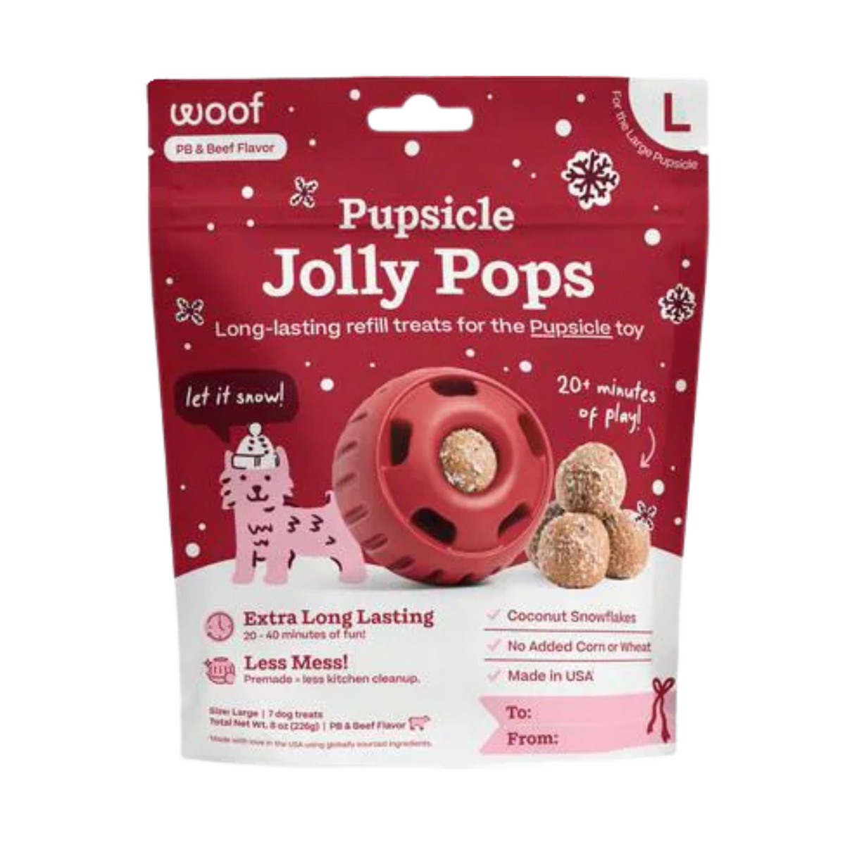 Woof Holiday Jolly Pop Dog Treat