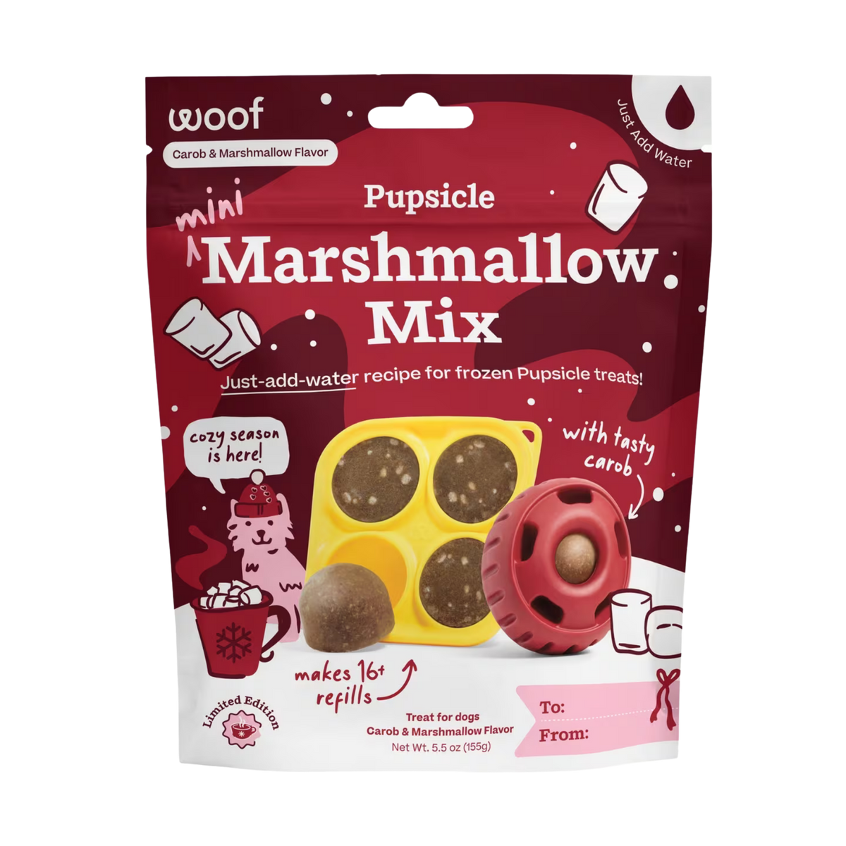 Woof Holiday Pupsicle Hot Cocoa Flavored Dog Treat Mix
