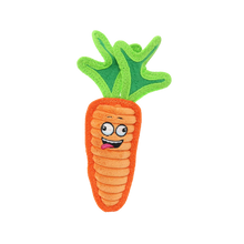 Tuffy's Funny Food Jr Carrot Squeaky Plush Dog Toy