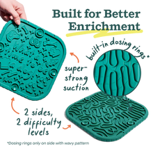 Woof Green Double Sided Slow Feeder Lick FlipMat Large
