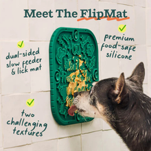 Woof Green Double Sided Slow Feeder Lick FlipMat Large