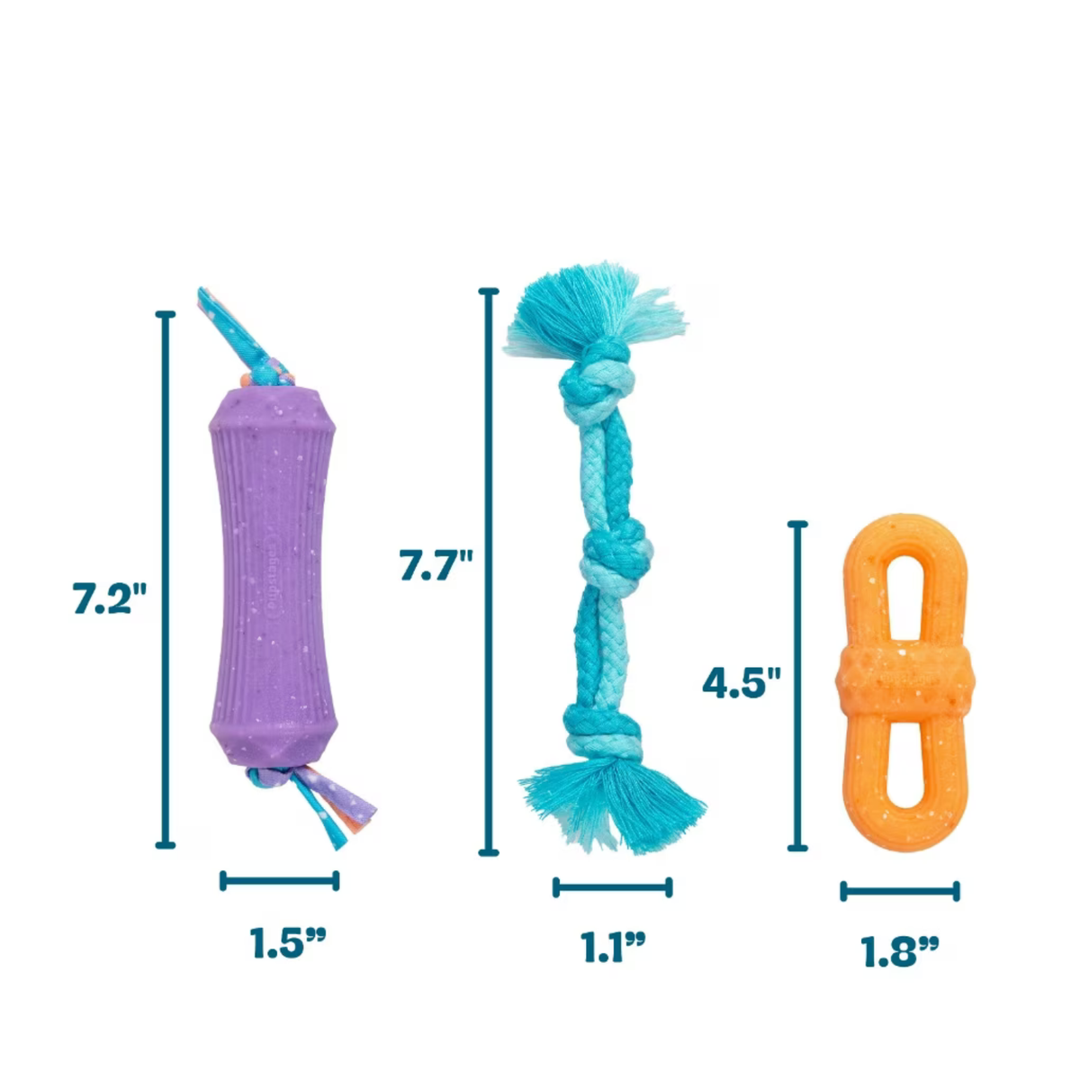 Outward Hound Flex-Force Gentle on Teeth Dog Chew Toys 3 pk
