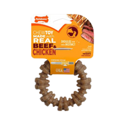 nylabone strong chew textured ring real beef chicken dog chew toy