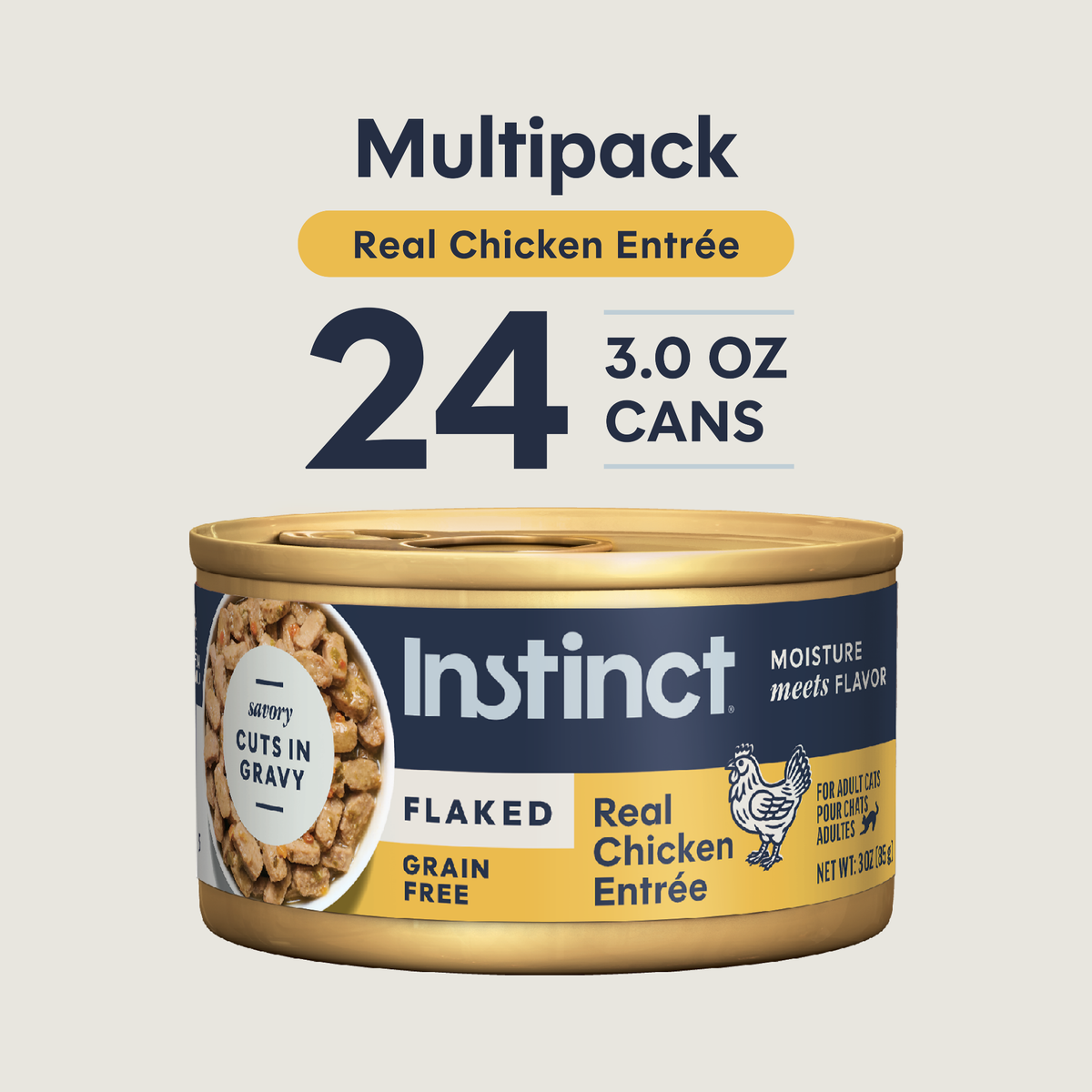 Instinct Flaked Chicken Entrée in Savory Gravy Wet Cat Food