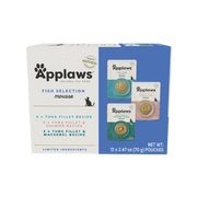 Applaws Fish Mousse Selection Natural Wet Cat Food Variety Pack 2.47 oz/Case of 12