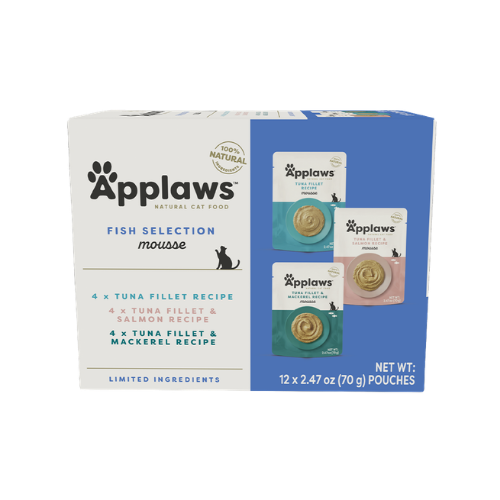 Applaws Fish Mousse Selection Natural Wet Cat Food Variety Pack 2.47 oz/Case of 12