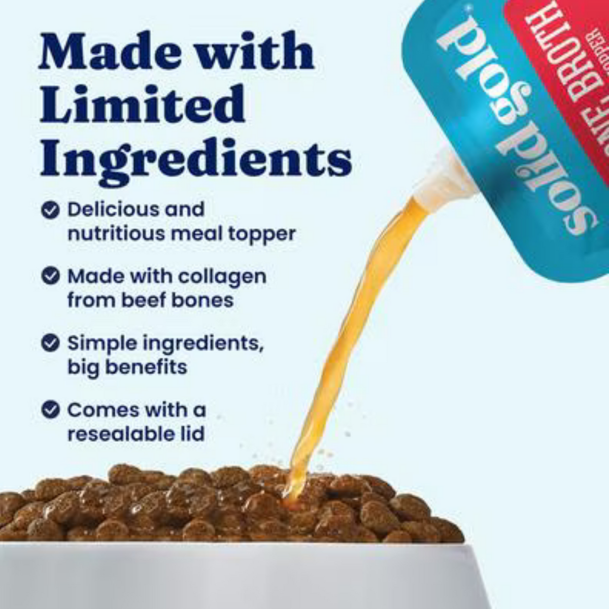 Solid Gold Beef Bone Broth with Turmeric Dog Food Topper 8 oz