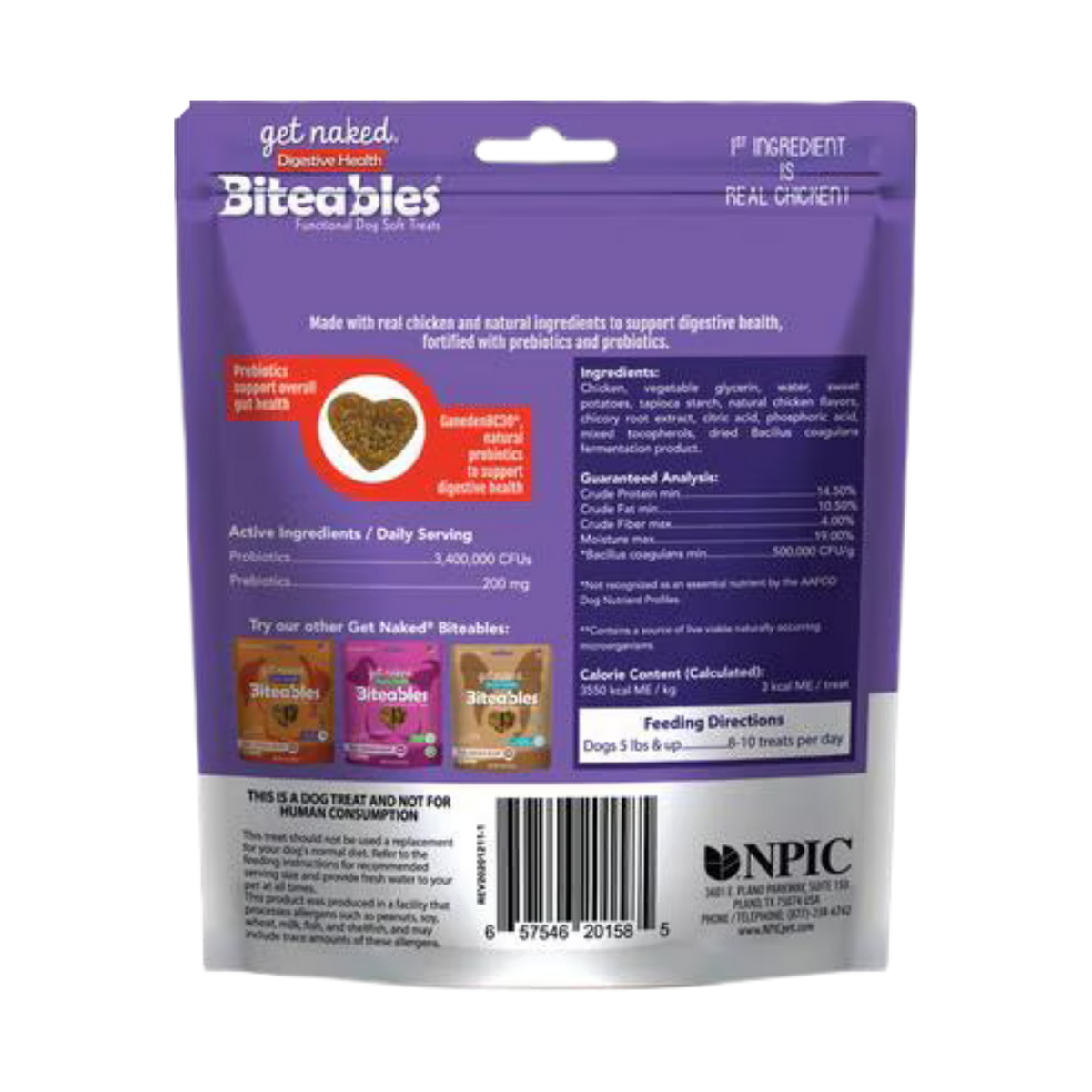 Get Naked Biteables Digestive Health Soft Dog Treats 6 oz