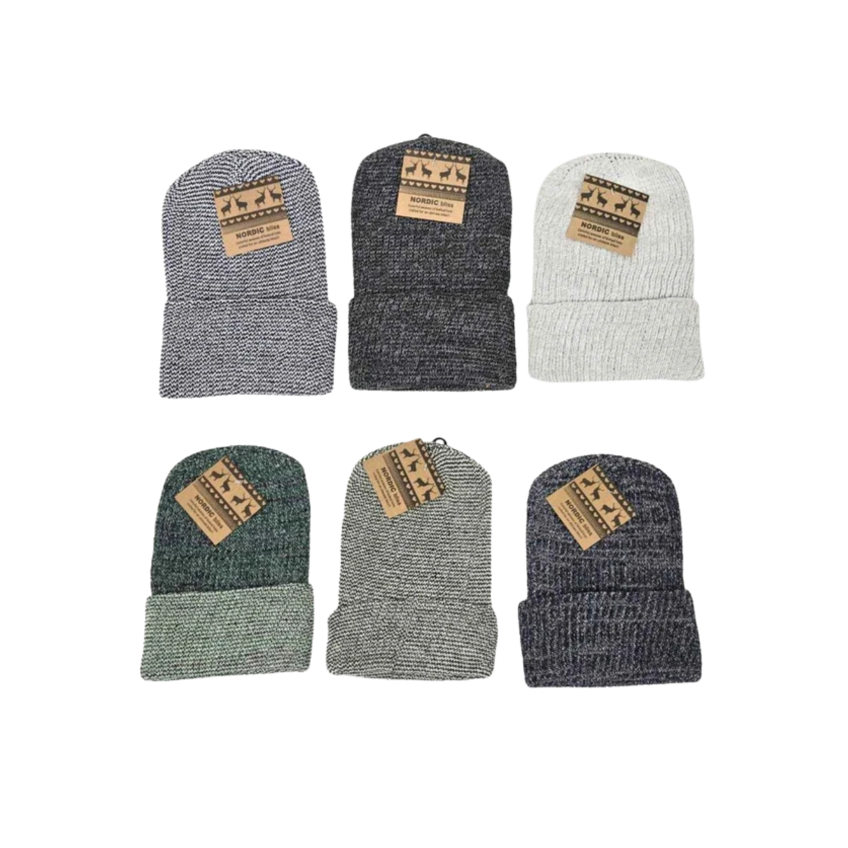 Kole Imports Nordic Bliss Cuffed Knit Hats