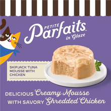 Merrick Purrfect Bistro Petite Parfaits Skipjack Tuna Mousse with Chicken in Glaze Gravy Lickable Cat Treat 6 ct