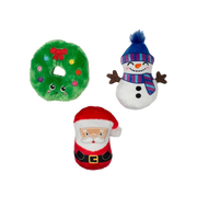 Pet Fringe Studio Holiday We Have Great Chemis-tree Small Plush Dog Toys 3 pk