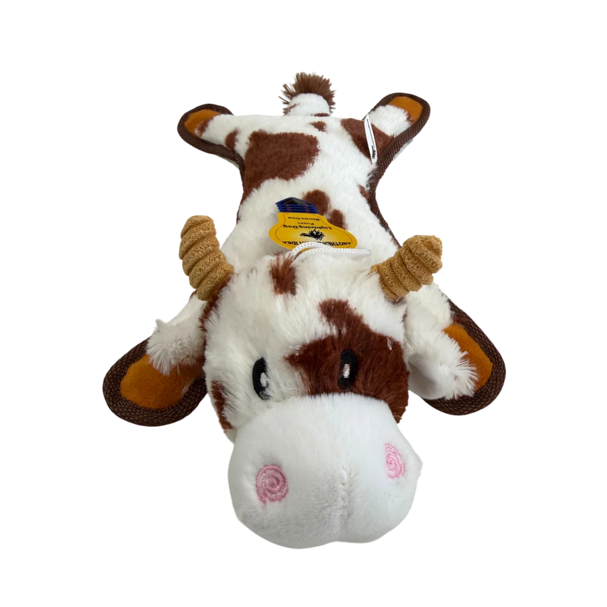 Lightning Dog Fuzzy Brown Cow Dog Toy