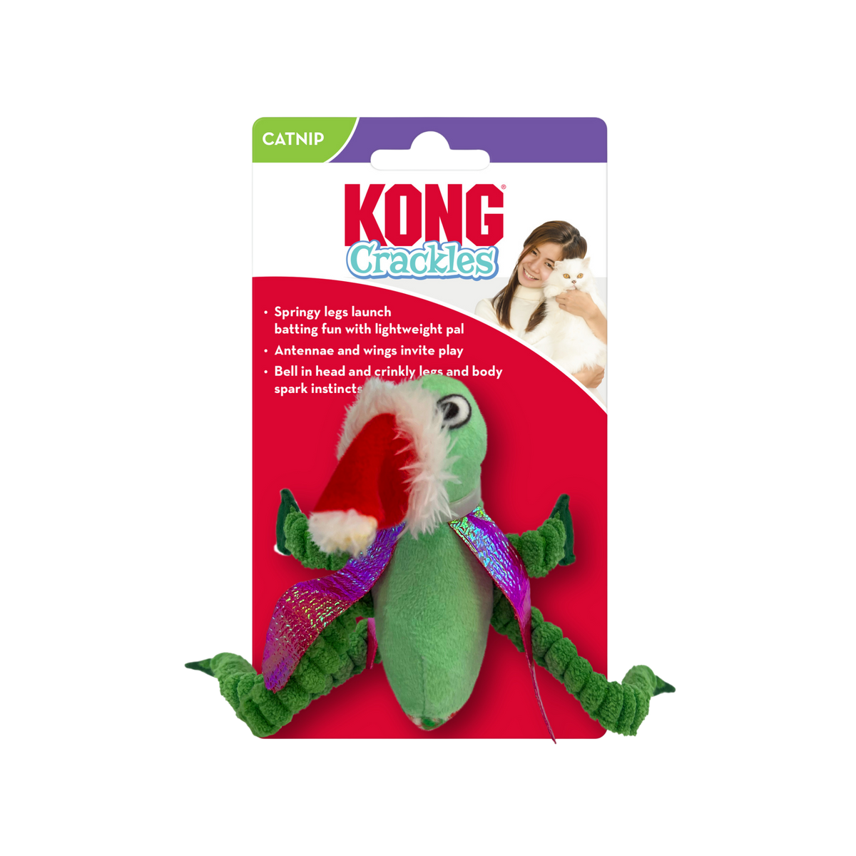 Kong Holiday Crackles Grasshopper Cat Toy