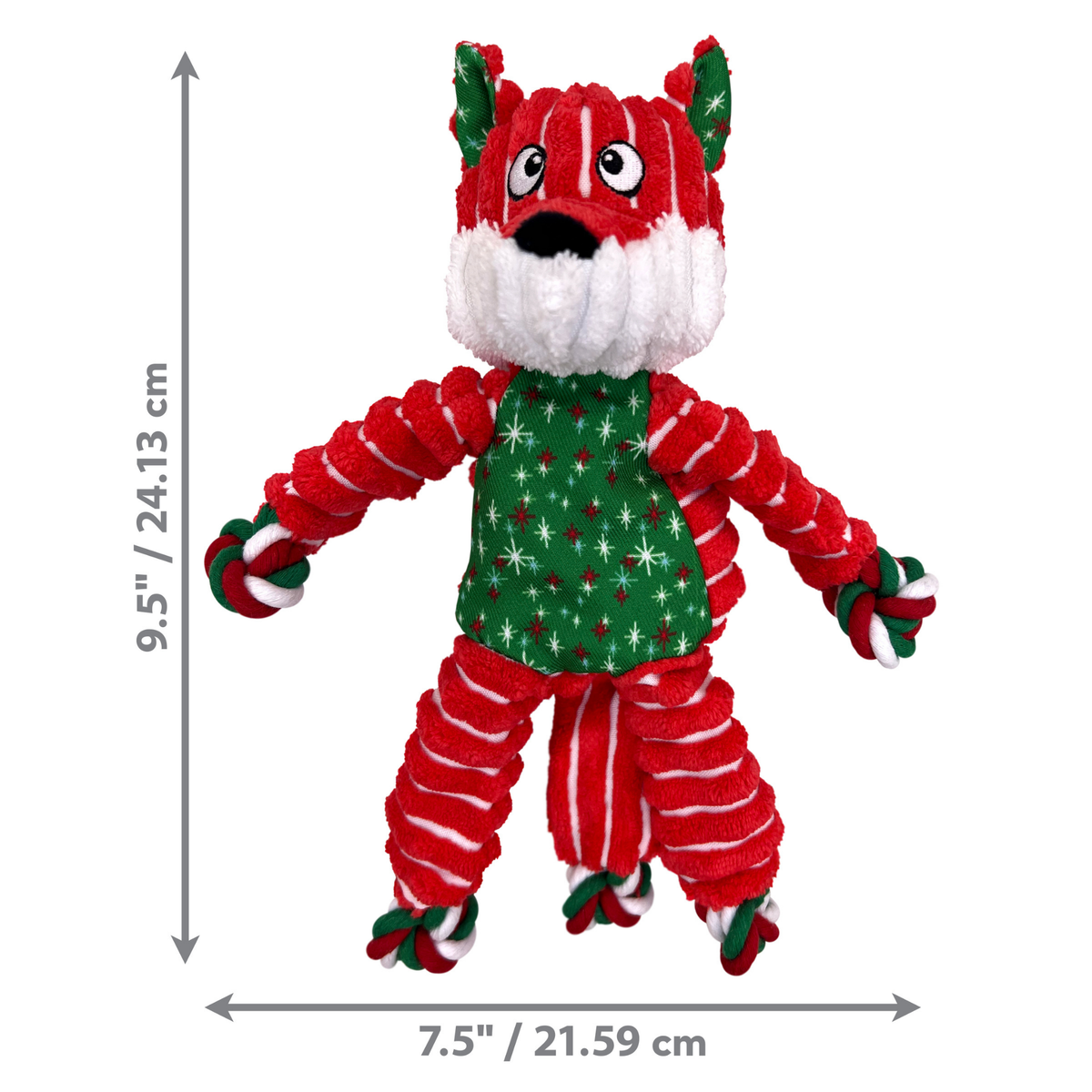 Kong Holiday Floppy Knots Fox Plush Dog Toy