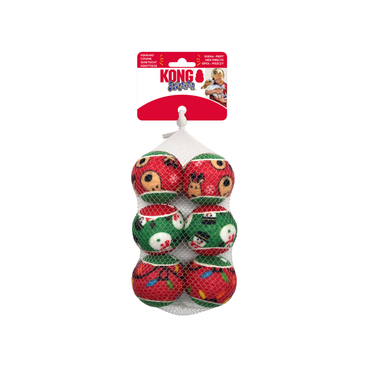Kong Holiday SqueakAir Balls 6 pk
