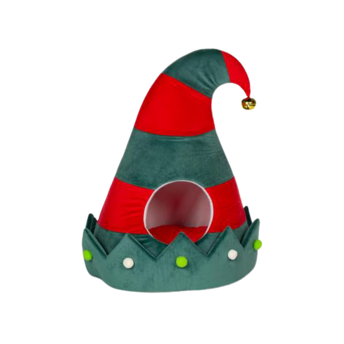 Prevue Holiday Jingle's Elf Cap Hideaway Cat Bed