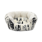 Spot Black and White Reverse Cushion Marbled Rectangle Pet Bed 18 in