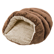 Spot Brown Corduroy Cuddle Cave Pet Bed 22 in