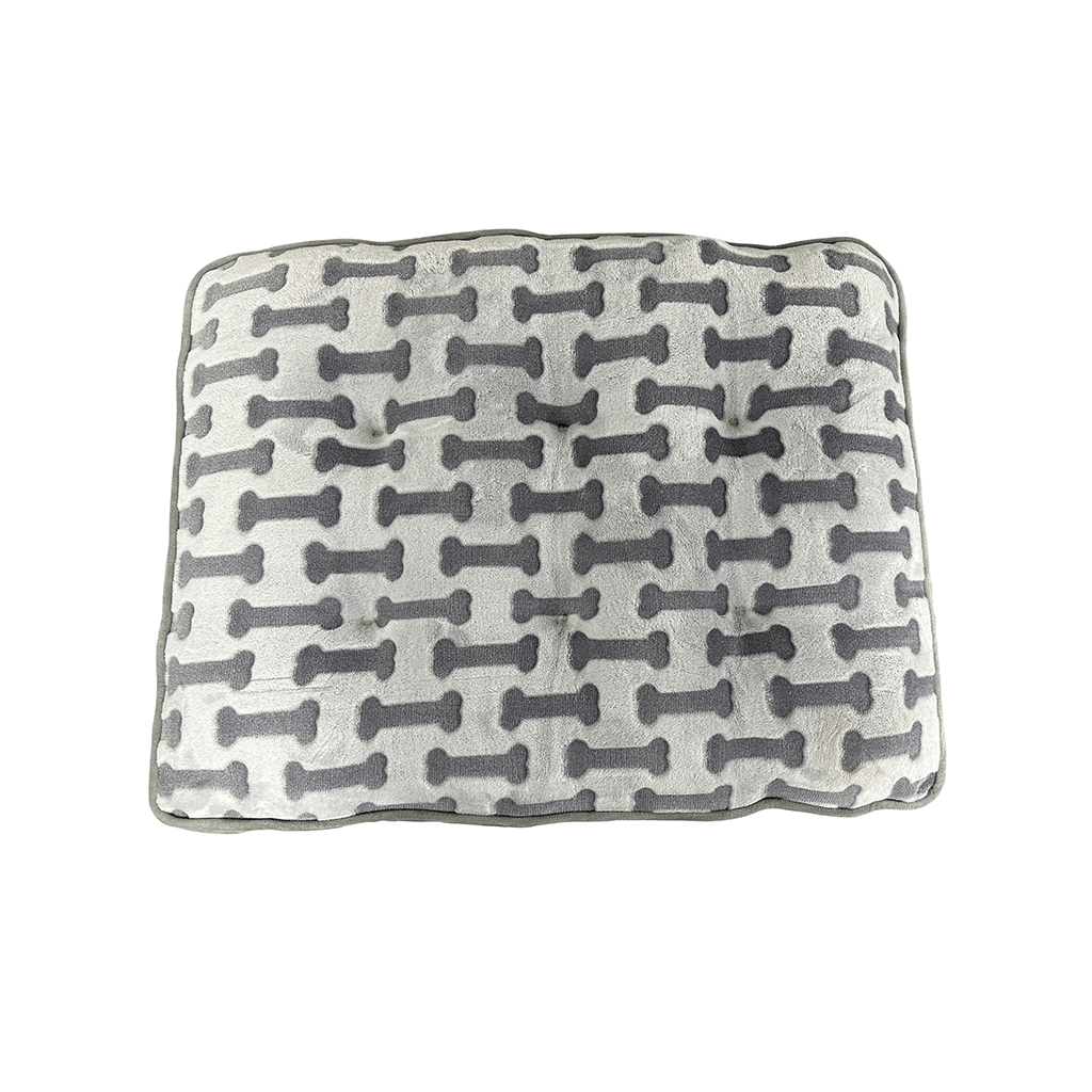 Spot Light Gray Luxe Bone Print Pillow Pet Bed 32 in