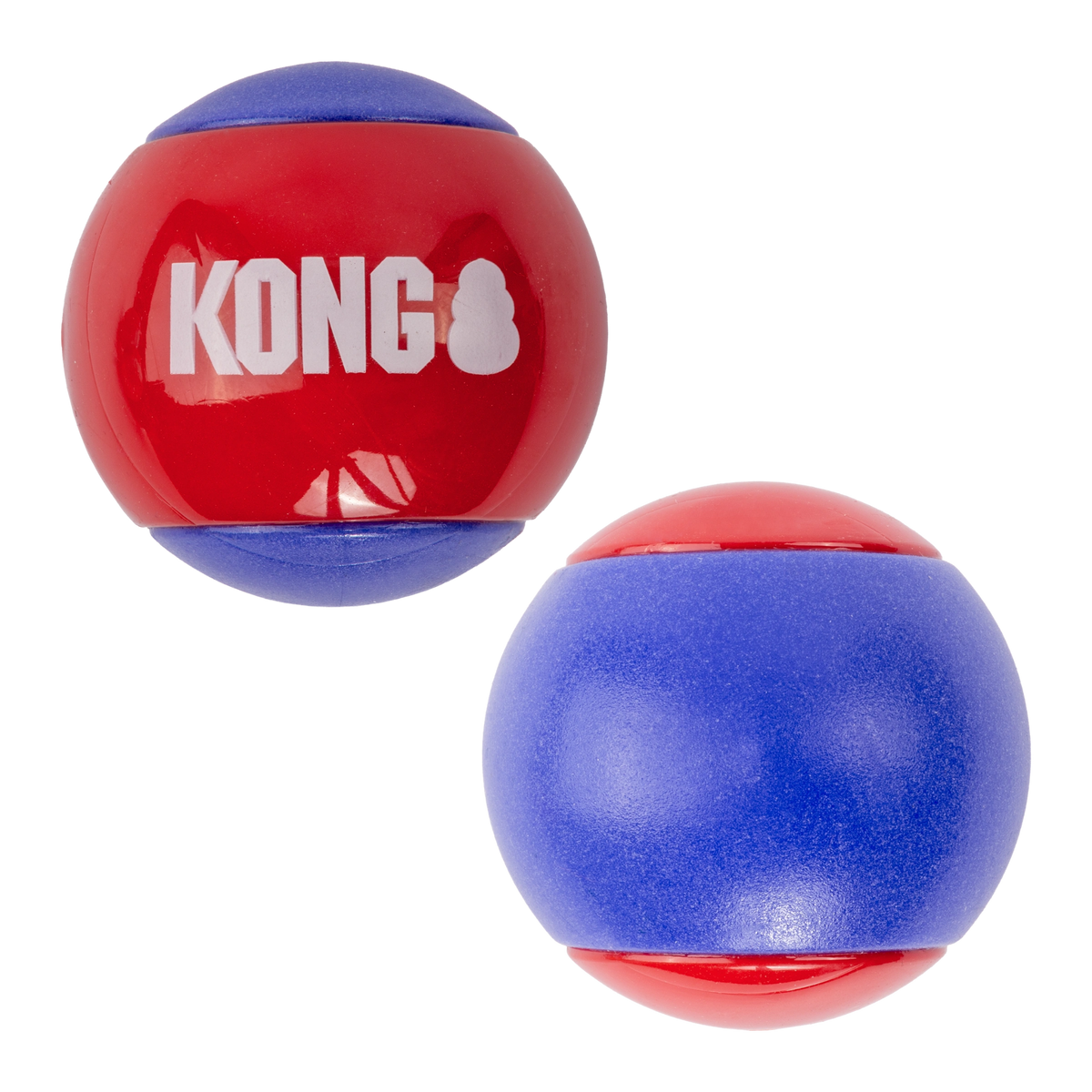 Kong Squeezz Action Red and Blue Balls Dog Toy 3 ct