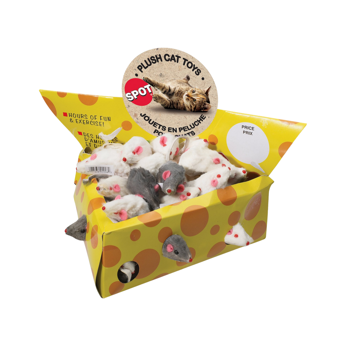 Spot Ethical Pet Plush Miami Mice Cheesebox Multiples Cat Toy 2 in