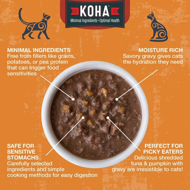 Koha Poke Bowl Tuna & Pumpkin Entrée in Gravy for Adult Cats