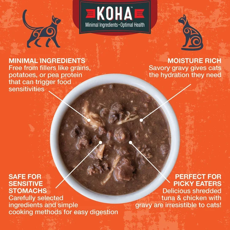 Koha Poke Bowl Tuna & Chicken Entrée in Gravy for Adult Cats