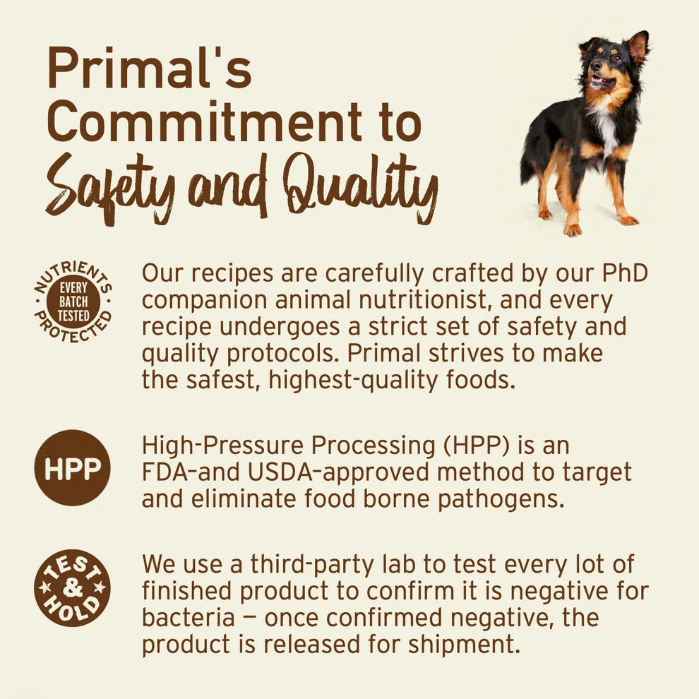 Primal Raw Frozen Patties Beef Formula Dog Food 6 lb