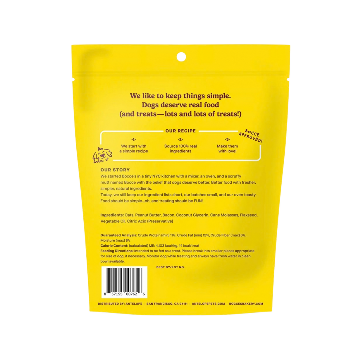 Bocce Bac'N Nutty Soft & Chewy Dog Treats 6 oz