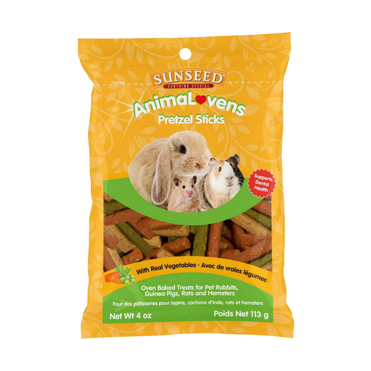 Sunseed AnimaLovens Pretzel Sticks Small Animal Treats 4 oz