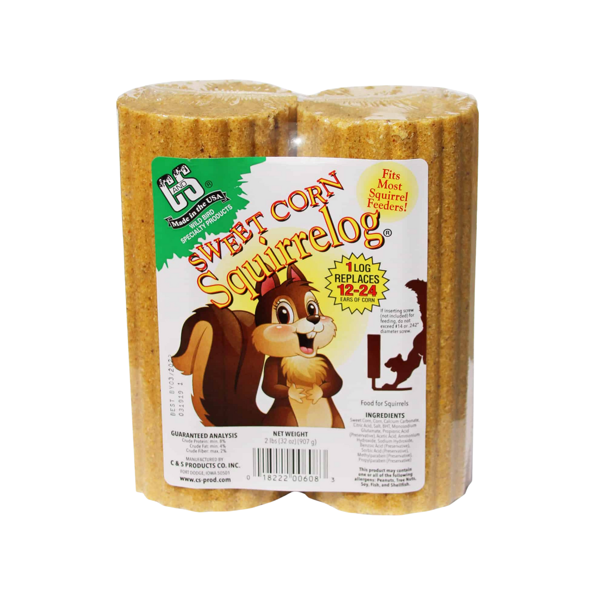 C & S Sweet Corn Squirrelog 2 pk