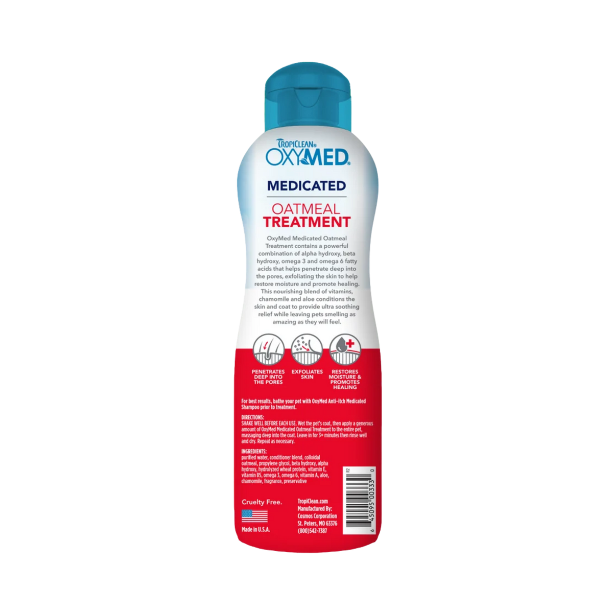 Tropiclean Oxymed Soothing Medicated Oatmeal Rinse For Pets 20 oz