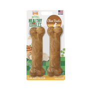 Nylabone Healthy Edibles Chicken Flavor Dog Bone Treats, Twin Pack up to 35 lbs