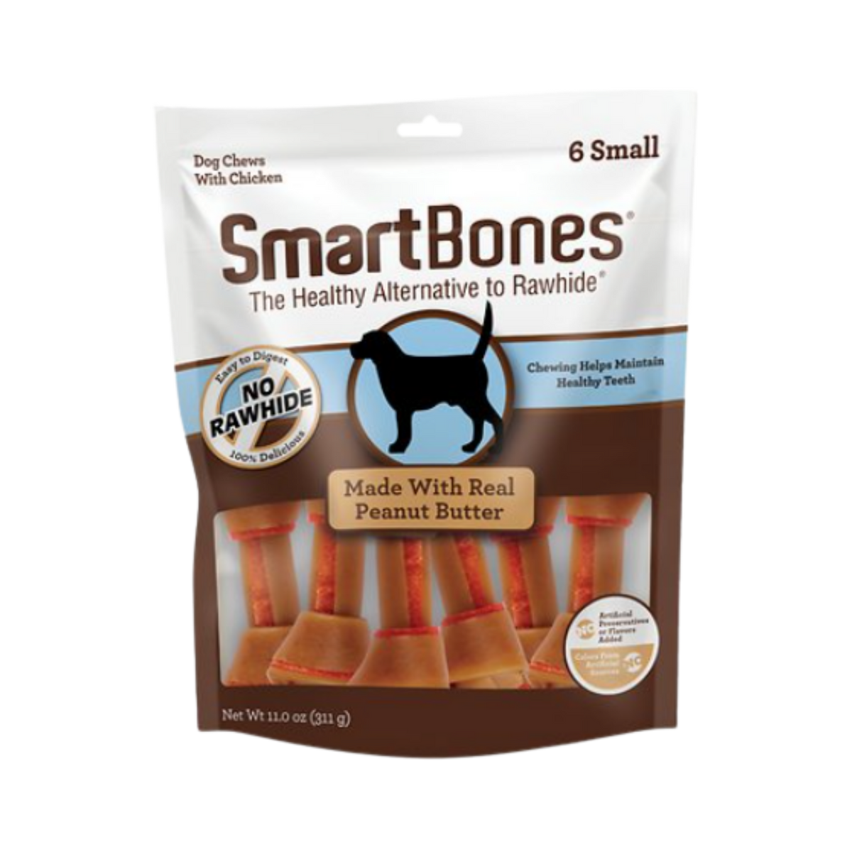 Smartbones Rawhide-Free Peanut Butter Small Bones For Dogs 6 ct