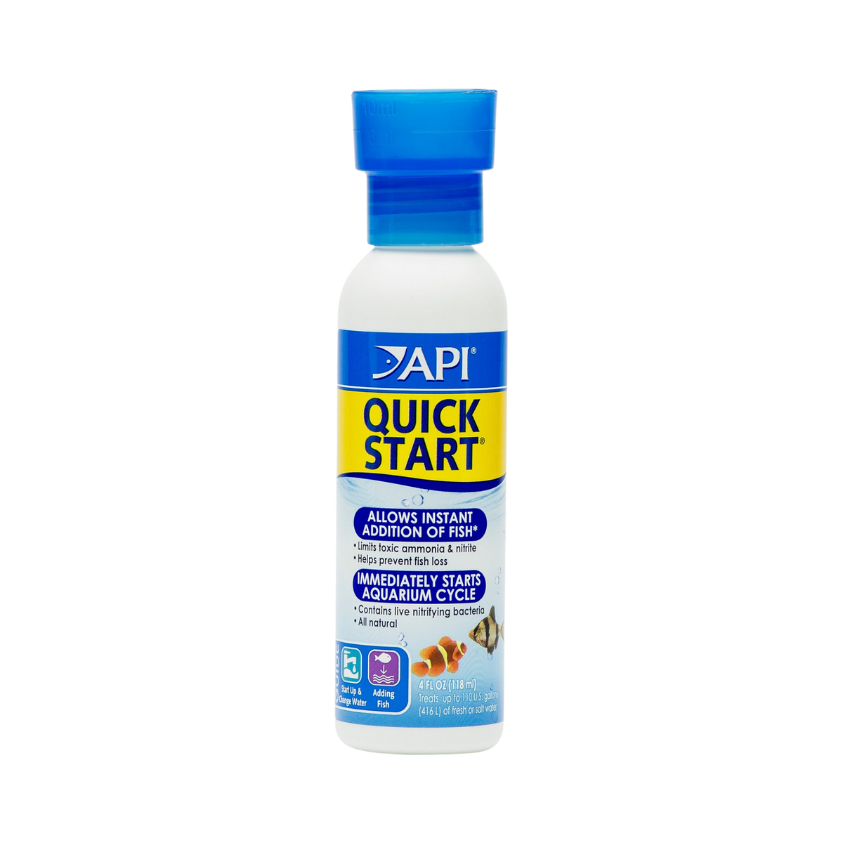 Api Quick Start Freshwater & Saltwater Aquarium Water Treatment 4 fl oz
