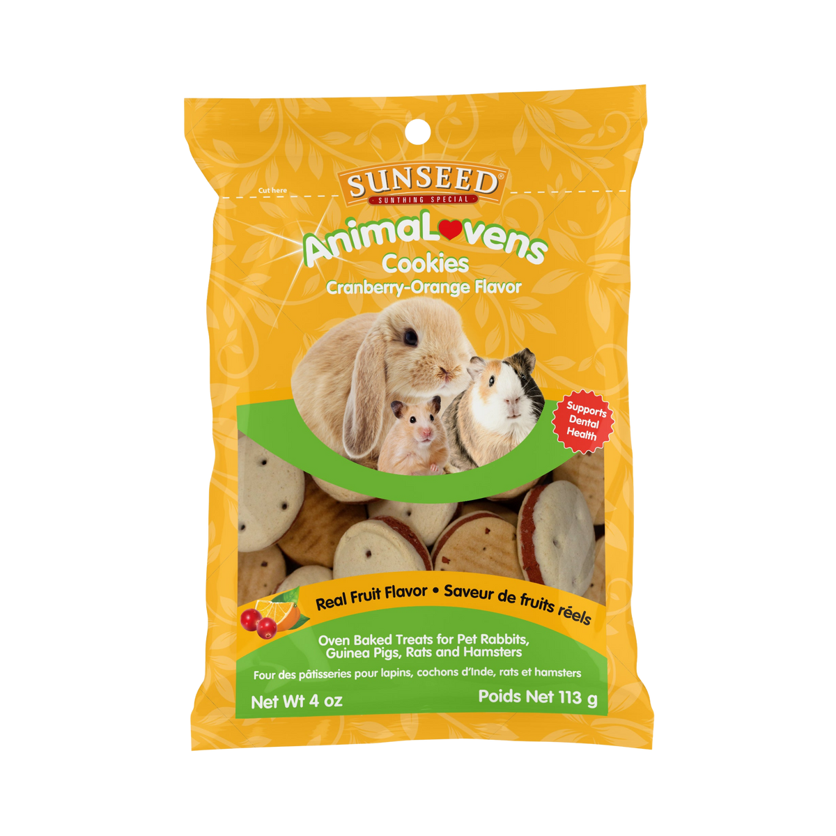 Sunseed AnimaLovens Cranberry Orange Cookies For Small Animals 3.5 oz
