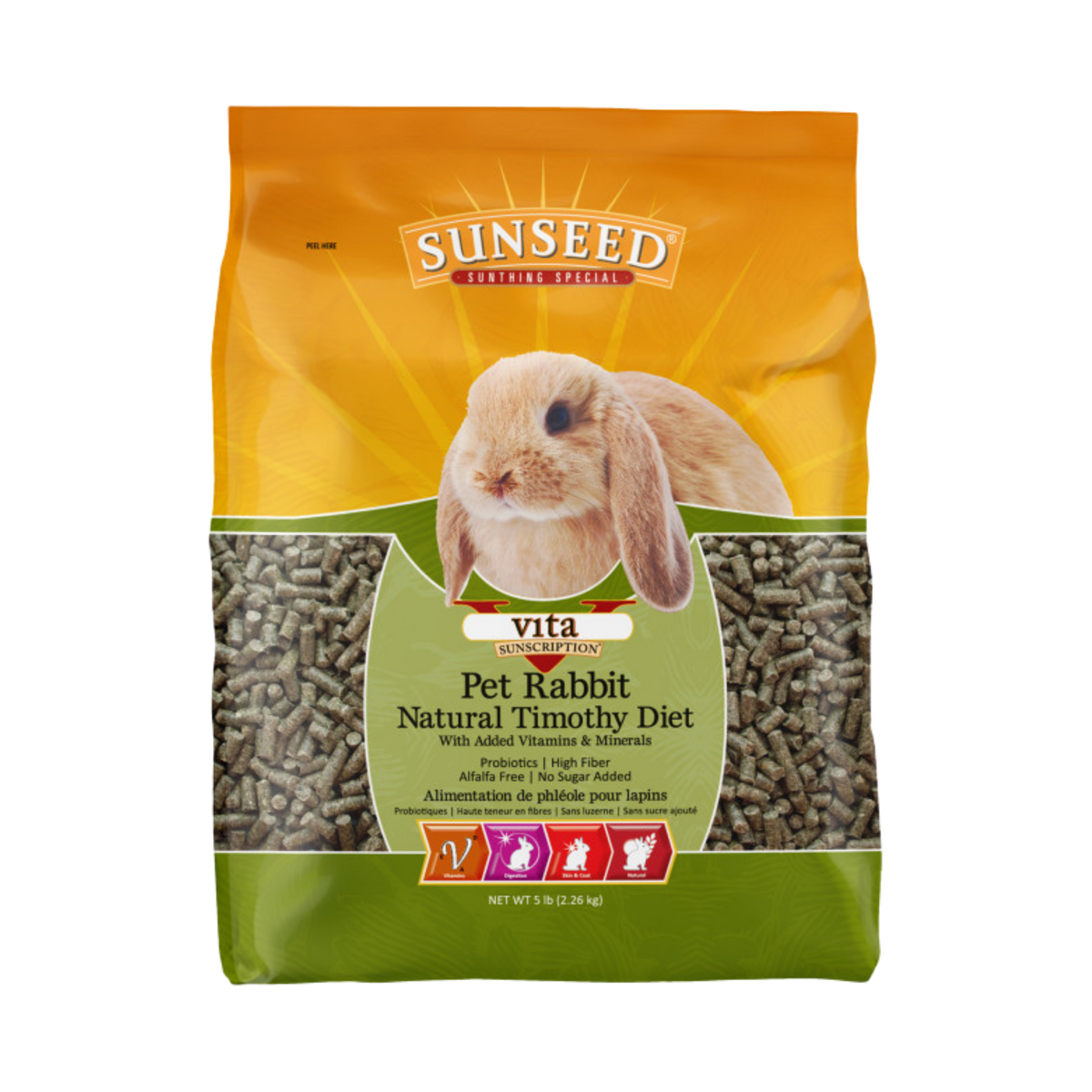 Sunseed Vita Natural Timothy Diet for Adult Rabbits 5 lb