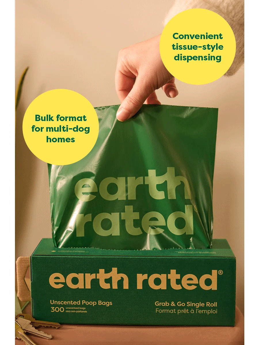 Earth Rated Lavender Scented Grab & Go Dog Waste Bags 300 pk