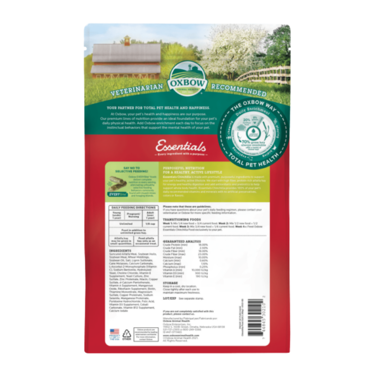 Oxbow Essentials Chinchilla Food 3 lb