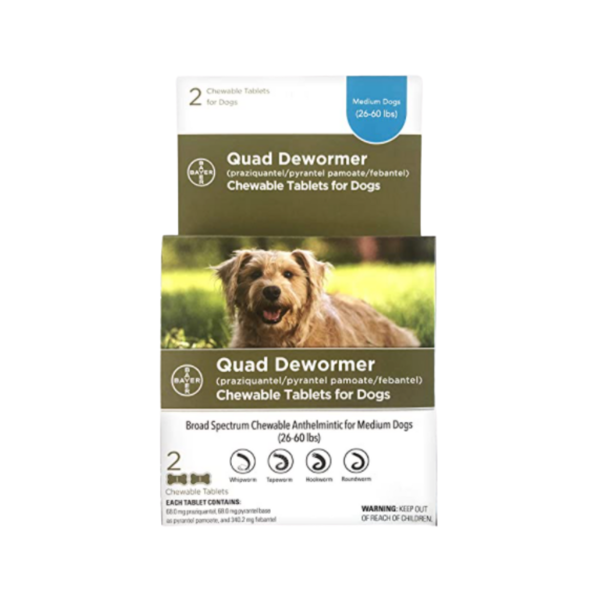Elanco Medium Dog Quad Dewormer 2 ct